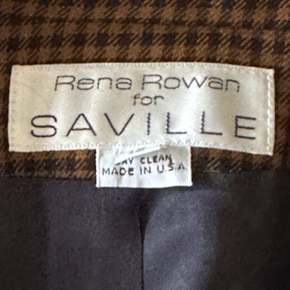 Rena Rowan for Saville Brown Check Blazer Vintage 90s - Picture 8 of 8
